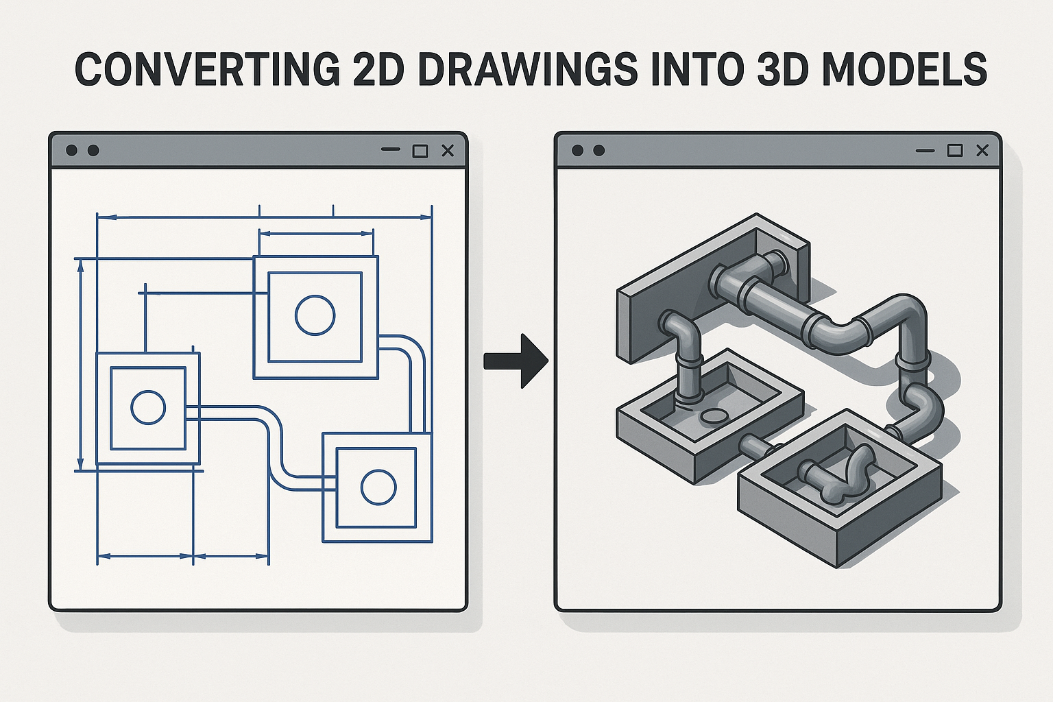 Converting 2D Drawings into 3D Drawings